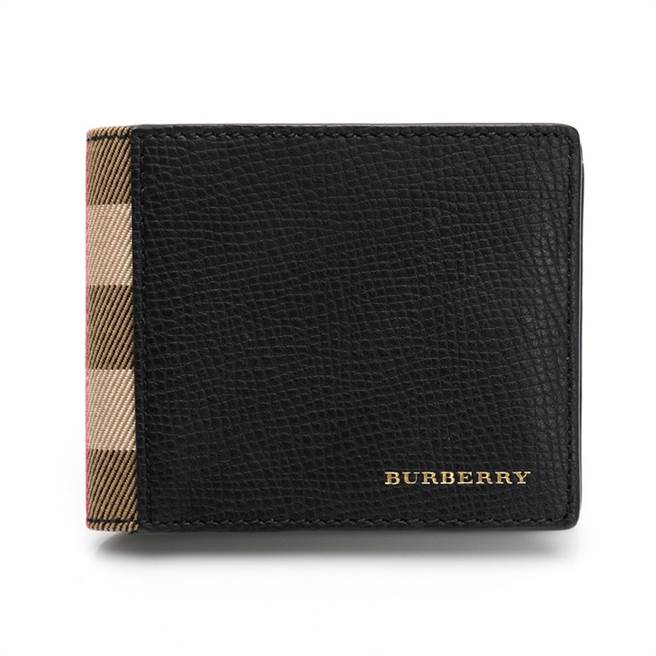 Yahoo奇摩购物中心推出欧系精品大牌优惠下杀，满2件再打95折；BURBERRY素面拼接格纹对开六卡短夹，原价1万600元，特价7999元。（Yahoo奇摩购物中心提供）