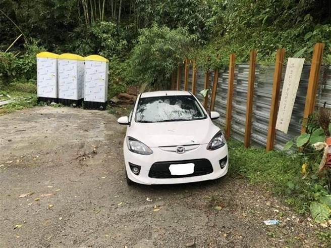 国庆连假独攀能高安东军山失联的杨姓男子，遗体由「跑山兽」寻获。图为他当时停在登山口的座车。（民眾提供／廖志晃南投传真）