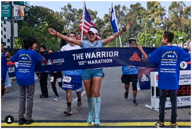 美籍拉丁裔的瑞瓦丝，将成为完成百场马拉松最年轻女跑者。（截自纽约马拉松官方IG）
