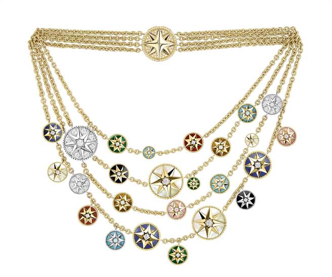 DIOR罗盘玫瑰Rose des Vents系列项炼，270万元。（DIOR提供）