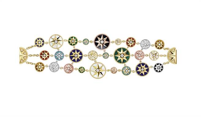 DIOR罗盘玫瑰Rose des Vents系列手炼，200万元。（DIOR提供）