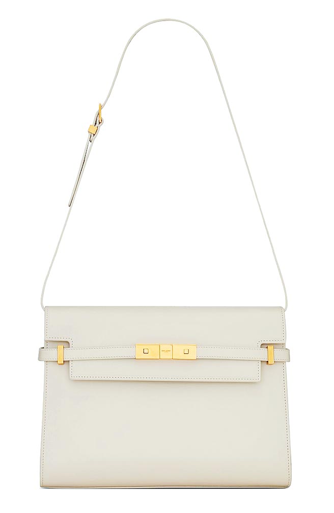 Saint Laurent本季的Manhattan叫好又叫座，白色顶级小牛皮肩背包售价7万5400元。（Saint Laurent提供）