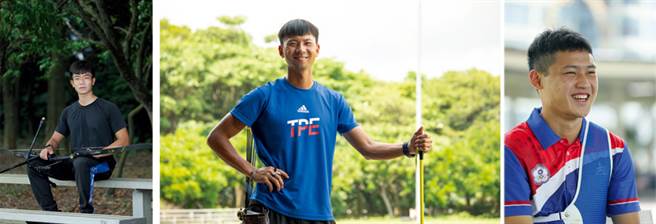 魏均珩（中图）是团队的大哥，常用肯定的眼神与相互击拳，回应学弟邓宇成（左图）与汤智钧（右图）在场上的精采表现。(图/林格立)
