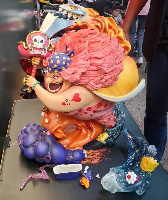 高雄市杜姓男子碰壞機車行洪姓老闆收藏的海賊王大媽公仔，遭洪男打傷逼簽本。（翻攝照片／石秀華高雄傳真）