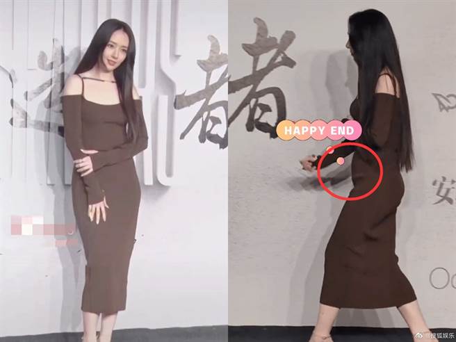 郭碧婷被拍到小腹凸起。（图／微博@搜狐娱乐）