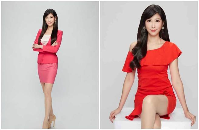 刘盈秀为2022年主播限量桌历入镜。（中天新闻提供）