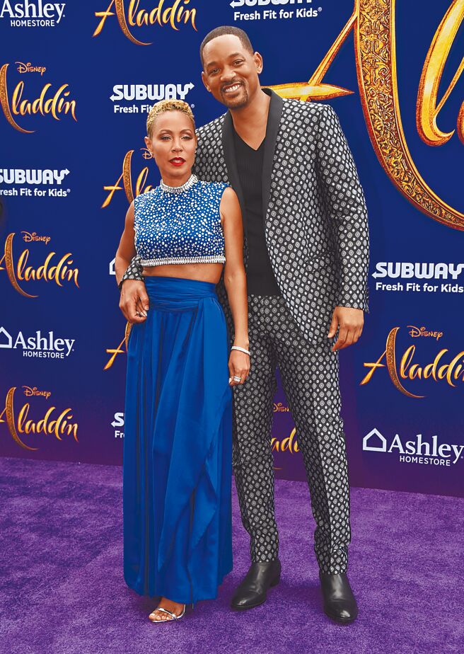 威尔史密斯（右）与洁达苹姬史密斯婚姻曾陷危机，现已重修旧好。（美联社）