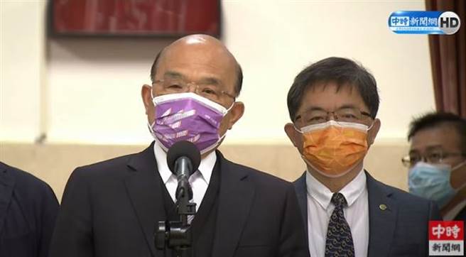 行政院长苏贞昌。(取自中时新闻网直播)