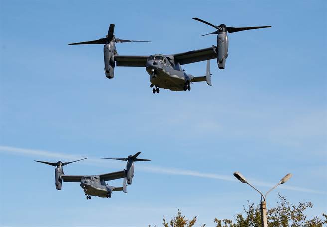 美国鱼鹰运输机（CV-22 Osprey）。(资料照/路透社) 