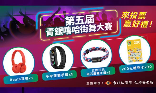 图／奖品有高级耳机、时尚运动手环及便利店礼物卡等多项好礼。（台北仁济院提供）