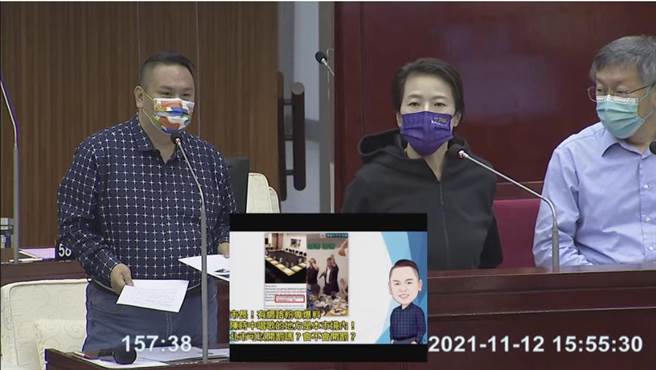 台北市長柯文哲今赴議會答詢。（摘自北市議會議場轉播）