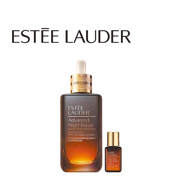 新光三越首日热销商品，ESTEE LAUDER小棕瓶巨霸容量发烧组，价值1万270元、特价6500元。台北站前首日独家加赠402迷你唇膏，持五倍券购买加赠无敌霜5ml+樱花水7ml。（新光三越提供）