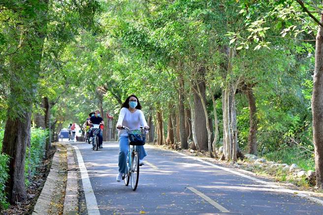 东丰自行车绿廊绿意盎然，有「绿色的大甲溪」的美称，每逢假日游客如织。（台中市观旅局提供／王文吉台中传真）