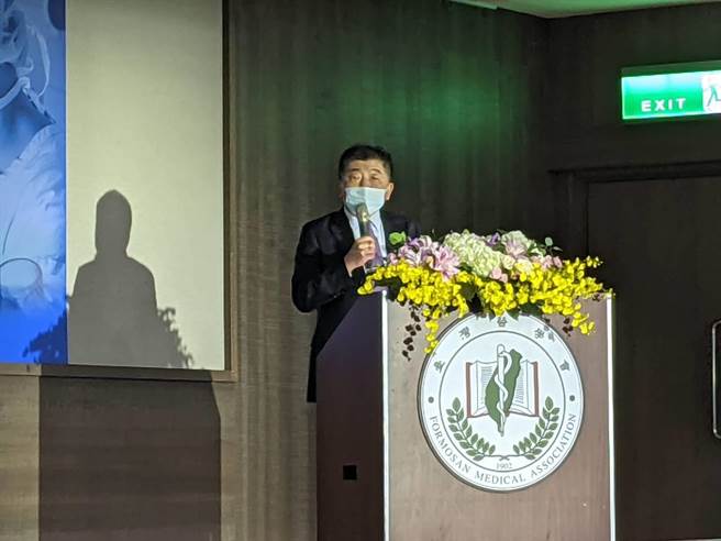陳時中今出席「2021台灣醫學週」，分享防疫經驗。（王家瑜攝）