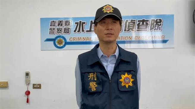 嘉义县警方说明案发情形及逮捕赖嫌过程。（嘉义县警察局水上分局提供）