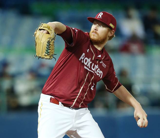 樂天桃猿先發投手霸林爵。（陳怡誠攝）