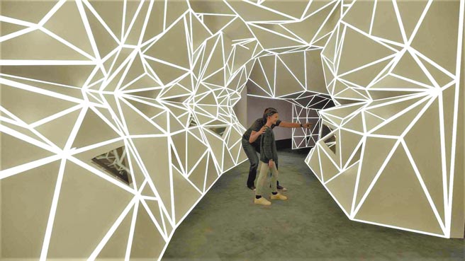 獲優勝獎的作品「溼樂園～空間治癒計畫」，營造現代人休憩的世外桃源。圖為獲獎的主視覺。圖／亞洲大學提供