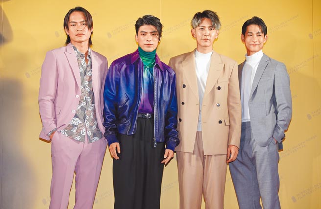 黃鐙輝（左起）、林哲熹、柯震東、盧彥澤昨為新片造勢。（羅永銘攝）