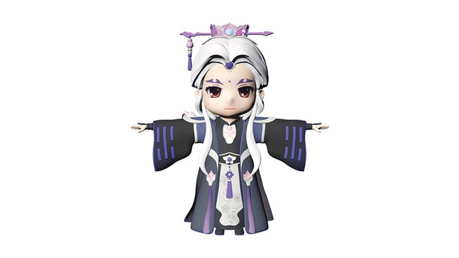 Q版素還真虛擬角色動態捕捉3D模型精巧可愛。（霹靂國際多媒體提供）