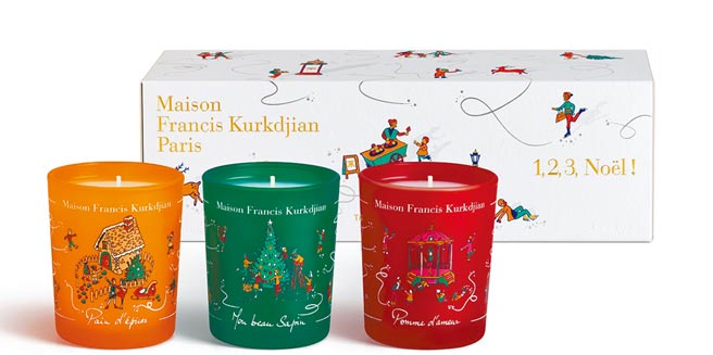 MFK耶诞快乐香氛蜡烛3入组，75g x 3，3980元。（MFK提供）