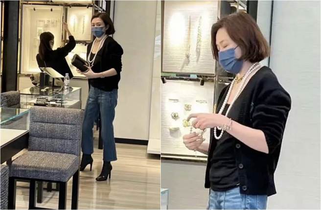 网友捕获野生关之琳逛街。（图／取材自新浪娱乐）