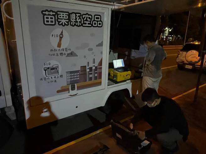 苗栗县环保局夜间突击检查获得良好效果。（苗栗县环保局提供／谢明俊苗栗传真）