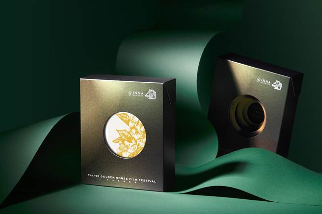 童顏有機金馬58聯名禮盒，以電影鏡頭為包裝設計靈感，禮盒1180元。(童顏有機提供)