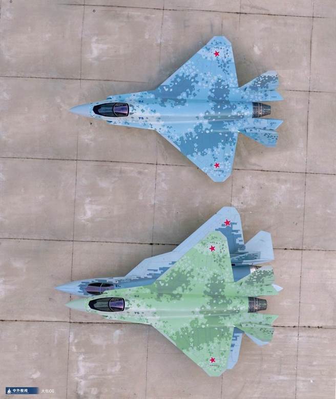 利用影像编辑乾体，把「将军」与Su-57比对尺寸，发现「将军」相当大，已是中型战机规模。(图/网路)