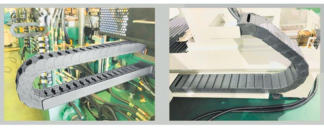 欣軍所創新研發出的SQ822開放式（左）與SQ823封閉式護管使用實例。圖／欣軍提供