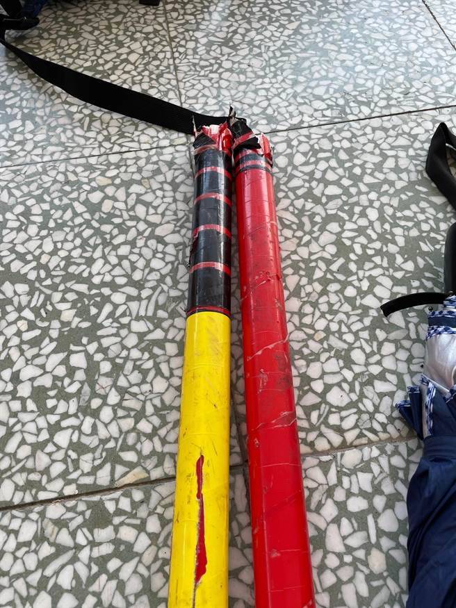 林昀霓跳断的夺冠竿子。（校方提供）