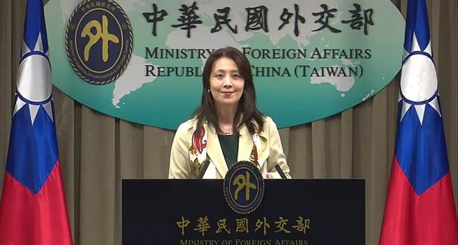 外交部发言人欧江安。截取外交部直播画面