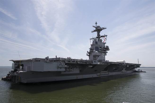 USNI透露，「福特号」（如图）被迫从「甘迺迪号」上「拆东墙补西墙」。（图／DVIDS）
