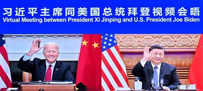 陆媒指出，拜登16日在与习近平的视讯会议上表示，不支持台湾独立。（图／新华社）
