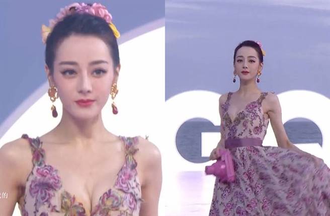 迪丽热巴化身花仙子，生图身材太凶猛。(图／翻摄自腾讯视频)