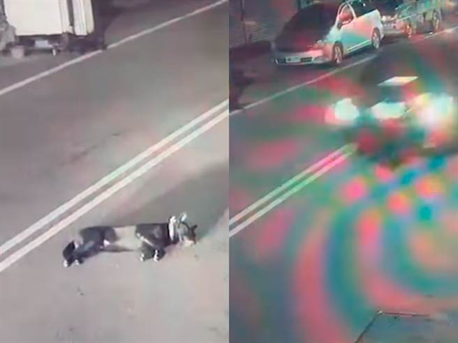 嘉义县水上乡日前1处道路凌晨有只黑狗在路中间睡觉，却被1辆宾士车直接辗压拖行，小黑狗事后全身骨折命危，若救活恐须截肢。（翻摄自台湾流浪动物救援协会脸书）