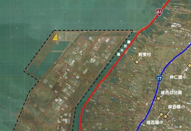 彰滨线西区西三区3.7公顷环保用地（黄色区域），经济部工业局要开发做为事业废弃物处理后固化物及稳定化产物最终处理场。（彰化县环保局提供／吴敏菁彰化传真）
