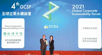 TCSA台灣企業永續獎－合庫金 首獲永續報告白金獎