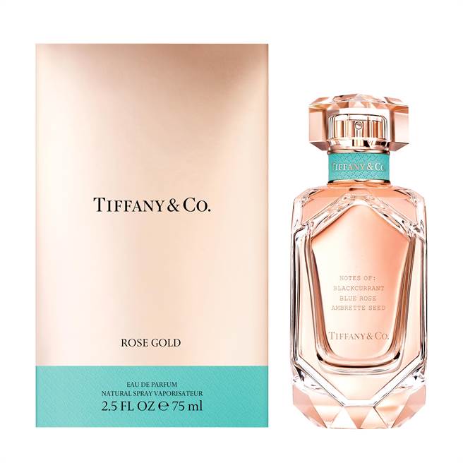 Tiffany ＆ Co. Tiffany玫瑰金女性淡香精75ml，5200元。（Tiffany ＆ Co.提供）