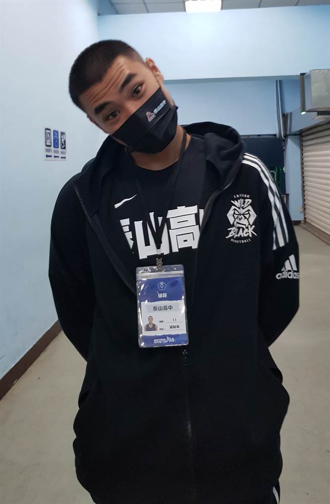 泰山高中前鋒楊財海。（陳筱琳攝）
