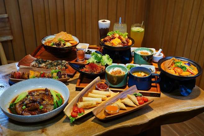 斐得蔬食熱浪來襲承著一股南洋風席捲而來，卻以蔬食呈現，在南台灣呈現多元南洋蔬食料理。（圖／業者提供）
