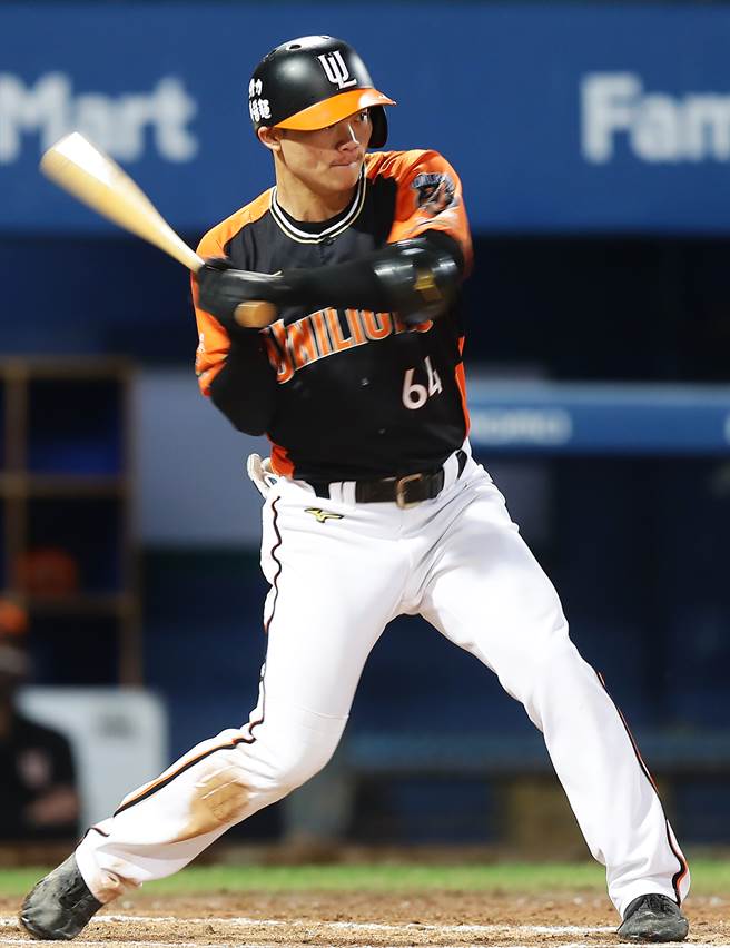 統一獅隊林靖凱。（季志翔攝）