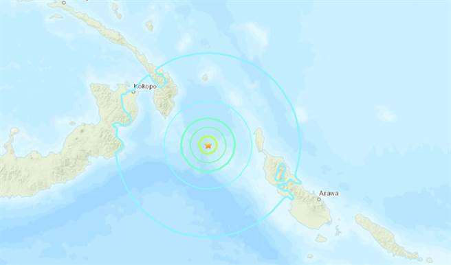 新几内亚东部群岛发生规模6.3强震。(图/美国地质调查所USGS)