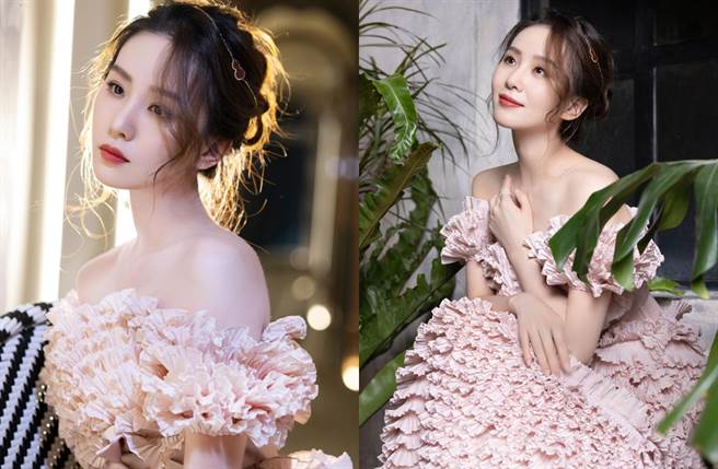 刘诗诗露出天鹅颈。（图／翻摄自诗诗的小板报微博）