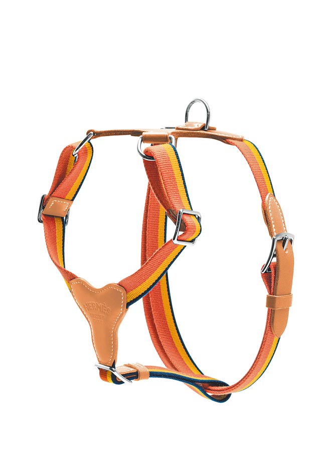 HERMES Rocabar条纹胸背带，5万4500元。（HERMES提供）