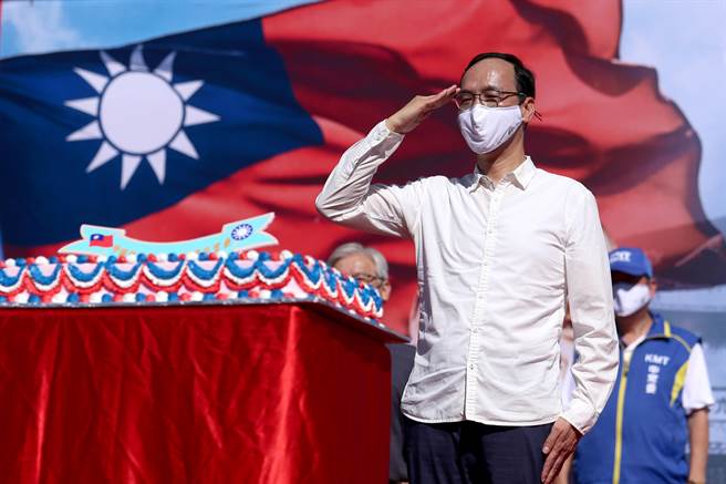 國民黨主席朱立倫出席在台北國父紀念館舉辦的國民黨127周年黨慶活動。（黃世麒攝）