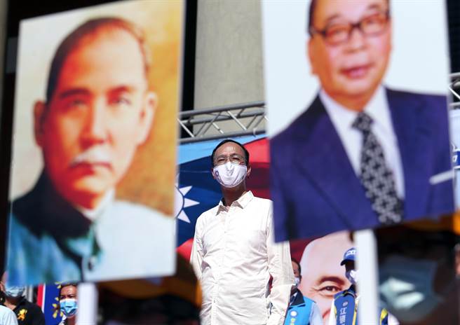 國民黨主席朱立倫出席在台北國父紀念館舉辦的國民黨127周年黨慶活動，強調有更多的同志進來才能讓力量更大，這個總目標不會改變。（黃世麒攝）