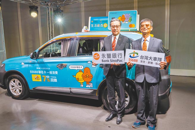 中國信託、永豐銀行（見圖）先後跟和泰yoxi、台灣大車隊發卡搶客。（和泰、永豐提供）