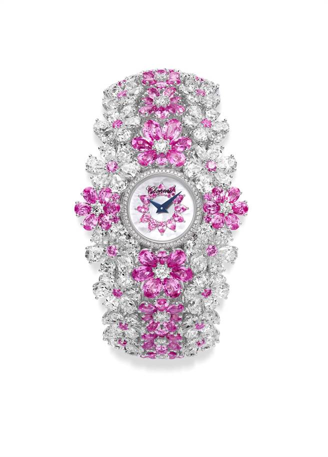 萧邦的Flower Power花朵风珠宝表，拿下日内瓦钟表大最佳珠宝表。（CHOPARD提供）