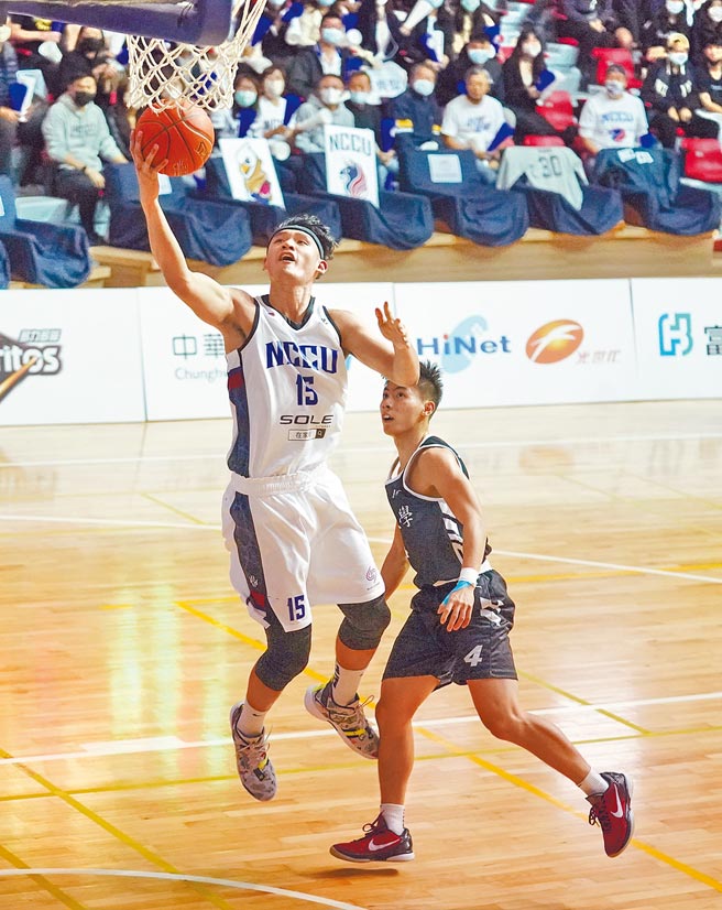 上届冠军赛MVP政治大学张镇衙（左）昨拿全场最高16分。（大专体总提供）