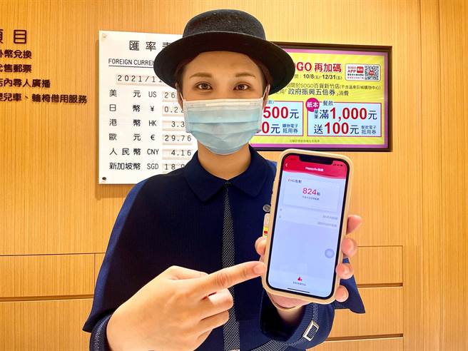 新竹SOGO周年庆期间也推动赠奖数位化，满千送百抵用券、银行满额礼都能透过SOGO APP快速兑换。（新竹SOGO提供／陈育贤新竹传真）